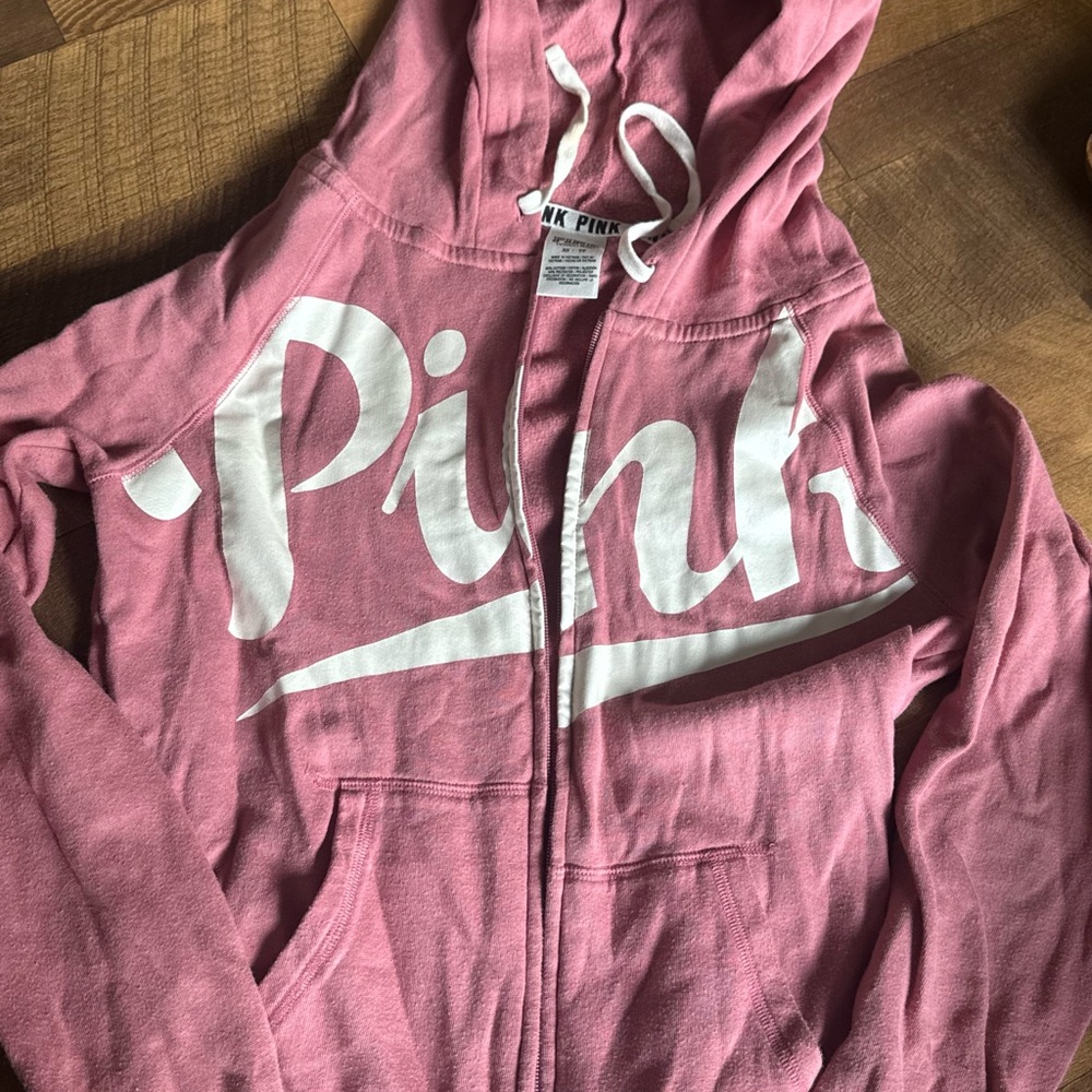 Victoria's Secret Pink Hoodie with White Drawstrings